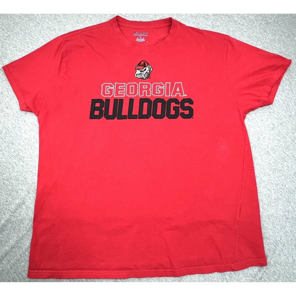 Georgia Bulldogs Shirt Mens XL Red College Football Champion Embroidered T-Shirt